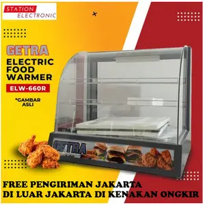Getra ELW-660R Food Display Warmer dengan Interior Light & Curve Glass Front Garansi 1 Tahun Free Ongkir Jakarta Area