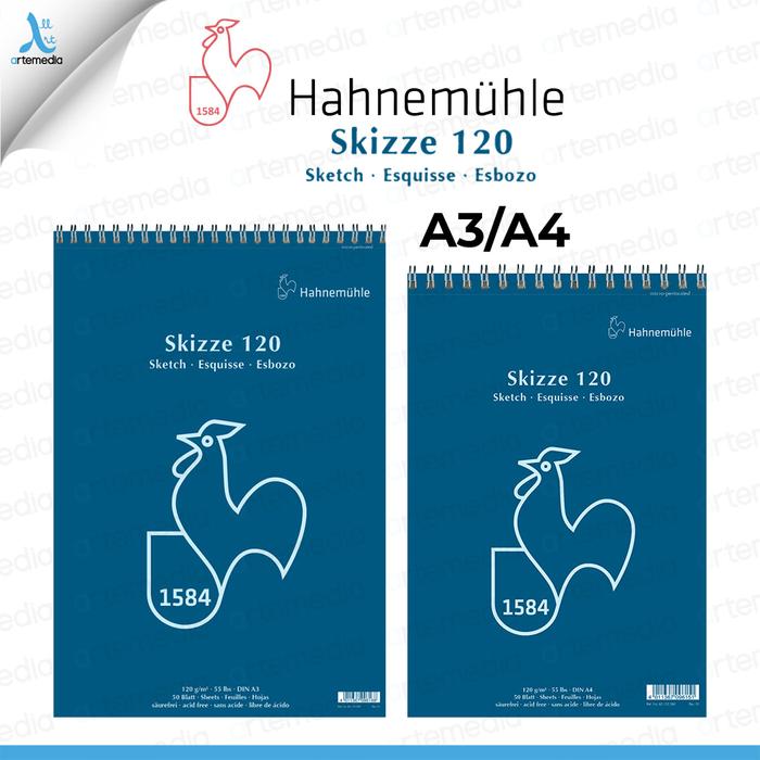 Gambar Hahnemuhle Skizze A4 A3 Spiral 120gsm 50sh - A3 dari Artemedia_NEW Kota Administrasi Jakarta Selatan Tokopedia