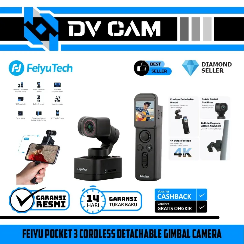 Feiyu Pocket 3 Cordless Detachable Gimbal Camera