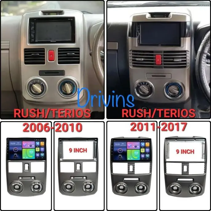 FRAME HEAD UNIT DOUBLE DIN ANDROID RUSH / TERIOS 9" INCH 2006-2017 0
