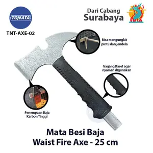 Waist Fire Axe 25 cm / Kapak Baja Pendek Multi Fungsi / Kampak Damkar