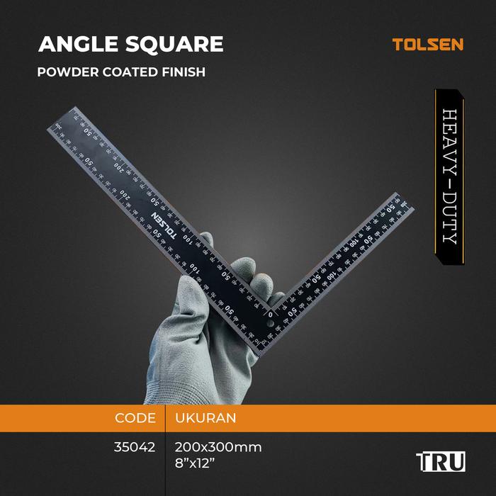 Gambar ANGLE SQUARE Siku Meter Penggaris Siku 200x300mm 35042 Tolsen dari Truteknik Kota Tangerang Tokopedia