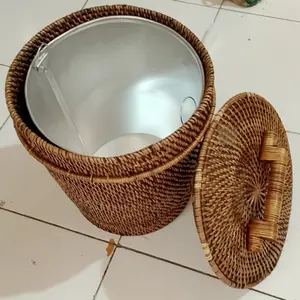 rattan dust bin trash bin tempat sampah rotan
