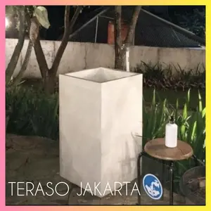 Wastafel Terazzo Standing Kotak Batu Marmer Kualitas Terbaik Handmade Mewah tipe Kotak
