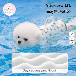 Pelampung Anjing Dog life jacket vest swimsuit for small and medium dog Nyaman Daya Apung Tinggi Desain Sandaran Kepala Mencegah Tenggelam
