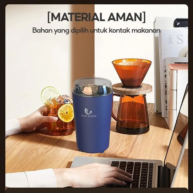 COFFESHP 【Pengiriman Dari Medan】HAN RIVER Grinder Electric Coffee Grinder Blender Serbaguna Giling Biji Kopi 3