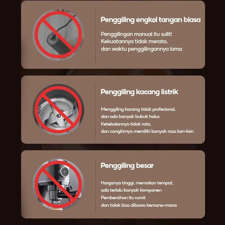 COFFESHP 【Pengiriman Dari Medan】HAN RIVER Grinder Electric Coffee Grinder Blender Serbaguna Giling Biji Kopi 5