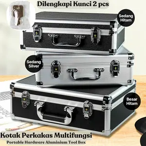 TaffGUARD Kotak Perkakas Premium Busa Custom Hard Case Koper Aluminium Serbaguna Tool Box Lapis Foam Pengaman 35 40cm