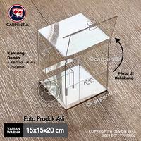 Gambar Carpentia Kotak Saran Akrilik dengan Kantong - Kotak Amal / Tips / Tempat Pulpen Kertas - 15x15x20 cm - Tipe CK Kantong dari Carpentia Indonesia Kota Tangerang Selatan 3 Tokopedia