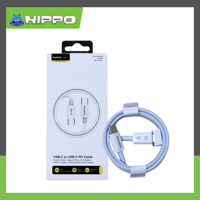Gambar HIPPO ELITE CABLE CHARGING ORI 60W C TO C WHITE dari Hippo Official Yogyakarta Kota Yogyakarta Tokopedia