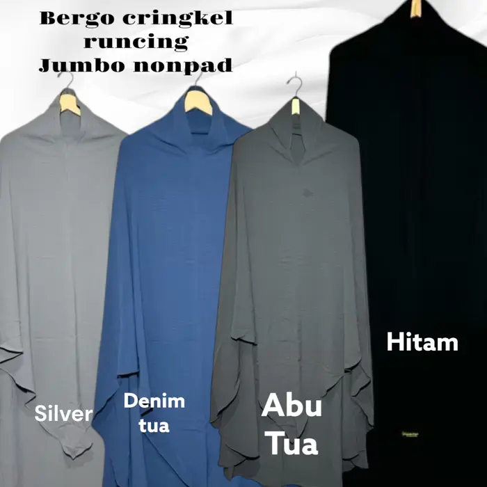 Gambar Khimar Pinguin JUMBO Model NONPAD Bahan CRINKLE AIR FLOW II dari Citra Kerudung Official Jakarta Barat 3 Tokopedia