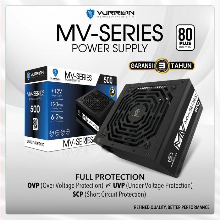 Jual VURRION Power Supply MV Series 500 Garansi Resmi 3 Tahun Full ...
