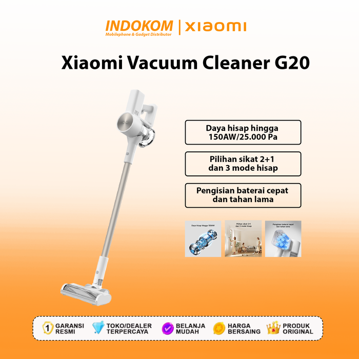Gambar Xiaomi Vacuum Cleaner G20 | Daya Hisap 150 AW | Pilihan sikat 2+1 | 3 Mode hisap dari Indokom Store Kota Administrasi Jakarta Pusat Tokopedia