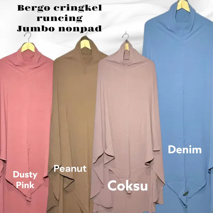 Gambar Khimar Pinguin JUMBO Model NONPAD Bahan CRINKLE AIR FLOW II dari Citra Kerudung Official Jakarta Barat 5 Tokopedia