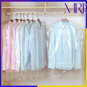 ESTENIK` (COD) Cover Baju Gantung Transparan Anti Debu Bahan Plastik Sarung Pakaian Laundry Waterproof