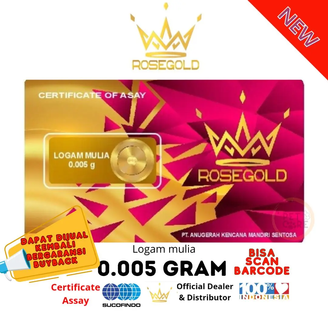 ROSE GOLD LOGAM MULIA EMAS MINI 0.005 GRAM