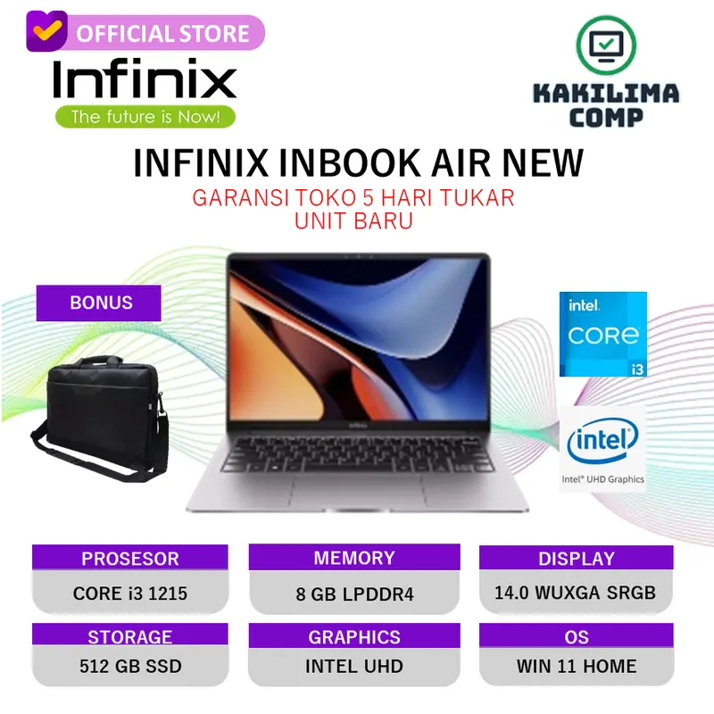 Intel Core Infinix Infinix INBOOK AIR Intel Core I3 1215U Ram 8Gb Ssd 512Gb W11 - Shop ...