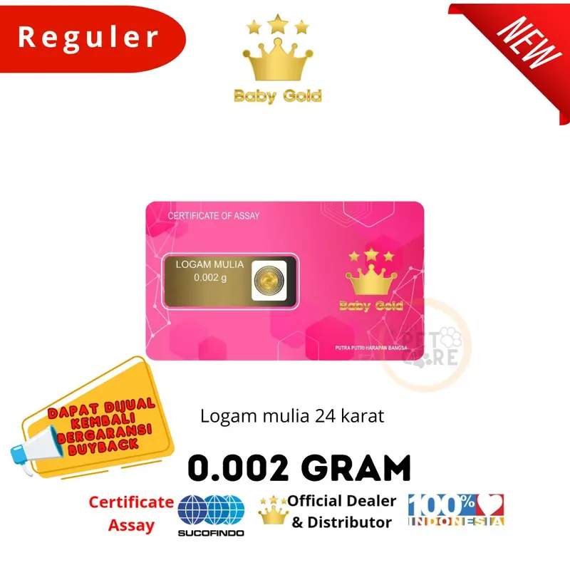 Logam Mulia BABY GOLD Emas Mini 0.002 gram 0