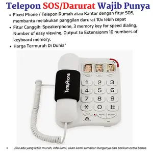 SOS Phone - Telepon Rumah + Kantor Non Cordless PSTN Telpon SOHO