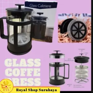 Glass Coffee Press Coffee Maker Gelas Dengan Saringan Kopi Teh