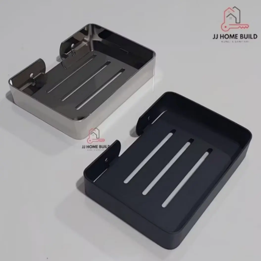 Tempat Sabun Batangan / Rak Sabun Kamar Mandi Kotak Stainless Chrome