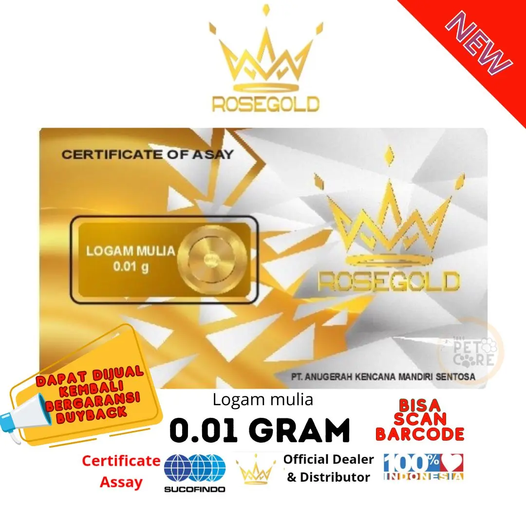 ROSE GOLD LOGAM MULIA EMAS MINI 0.01 GRAM