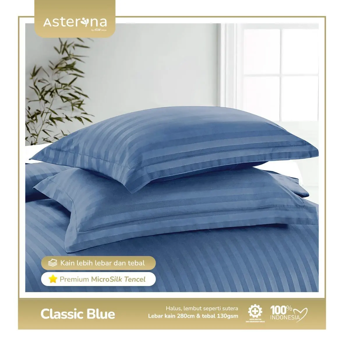 QUILT COVER/DUVET COVER/ MICRO BAMBOO SALUR CLASSIC BLUE