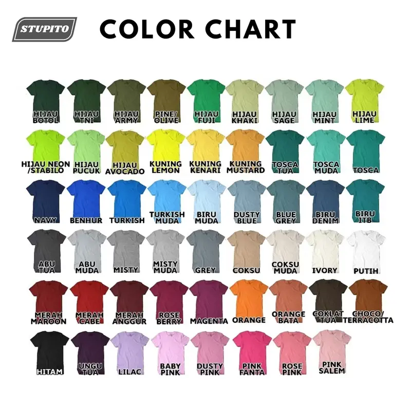 Kaos Polos Pure Cotton Combed Tangan Pendek Fit Pria Wanita 6