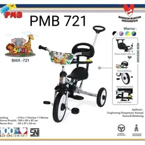 SEPEDA PMB 721 BMX RODA TIGA ANAK TRICYCLE SANDARAN PENGAMAN NIKEL