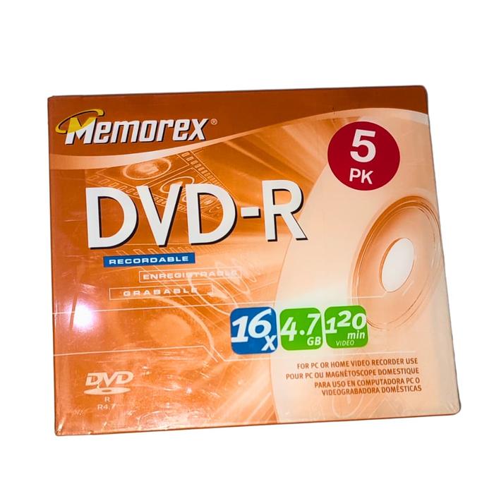 Gambar Memorex DVD-R 16x 4.7GB 5 Pack dari Namiki Online Kota Semarang Tokopedia