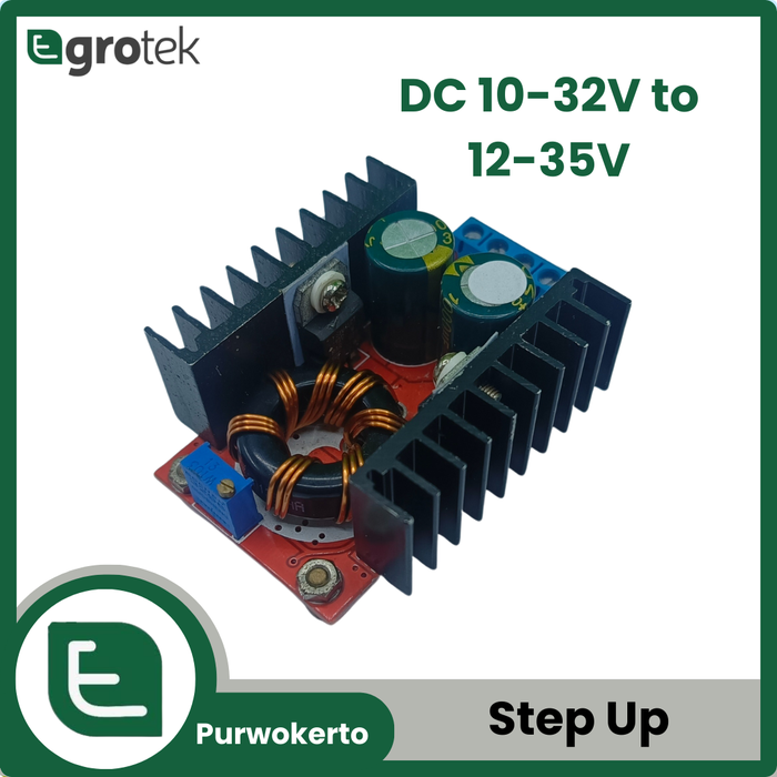 Jual 150W DC STEP UP BOOST CONVERTER Adjustable 6A 10-32V TO 12-35V ...