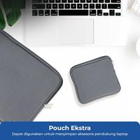 Gambar QUEEN Pouch Sleeve Tas Sarung Laptop Notebook Tablet Tab Case 13 inch 13" Protective Universal - BLACK dari Queen-id Kab. Tangerang 5 Tokopedia