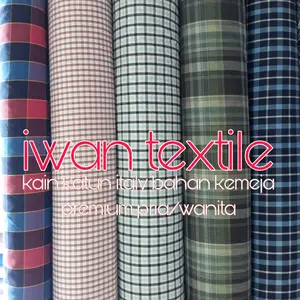 kain katun kotak kotak bahan baju kemeja kantor yaded import