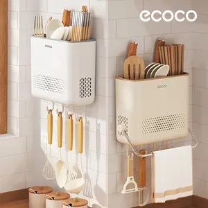 Ecoco Wall Mounted Kitchen Barrel - Tempat Rak Pisau Rak Sendok Garpu Modern Serbaguna