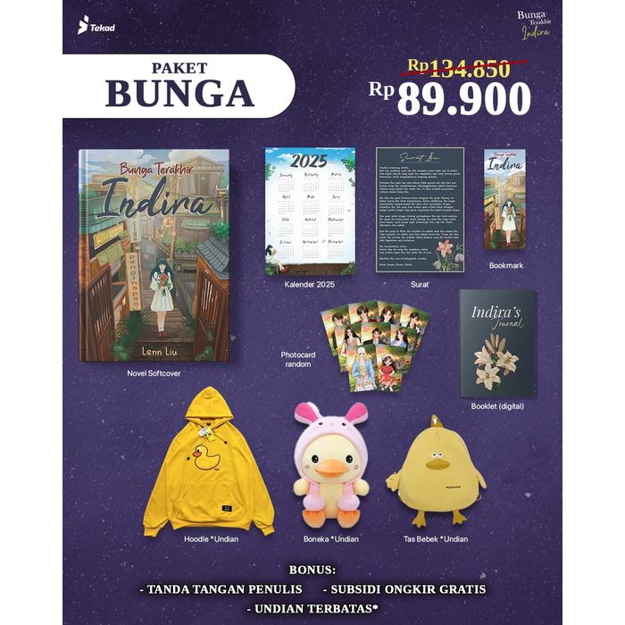 Gambar PREE ORDER - BUKU NOVEL - BUNGA TERAKHIR INDIRA BY LENN LIU - BUMIFIKSI - PAKET BUNGA - po dari Bumi Fiksi Makassar Kota Makassar 5 Tokopedia