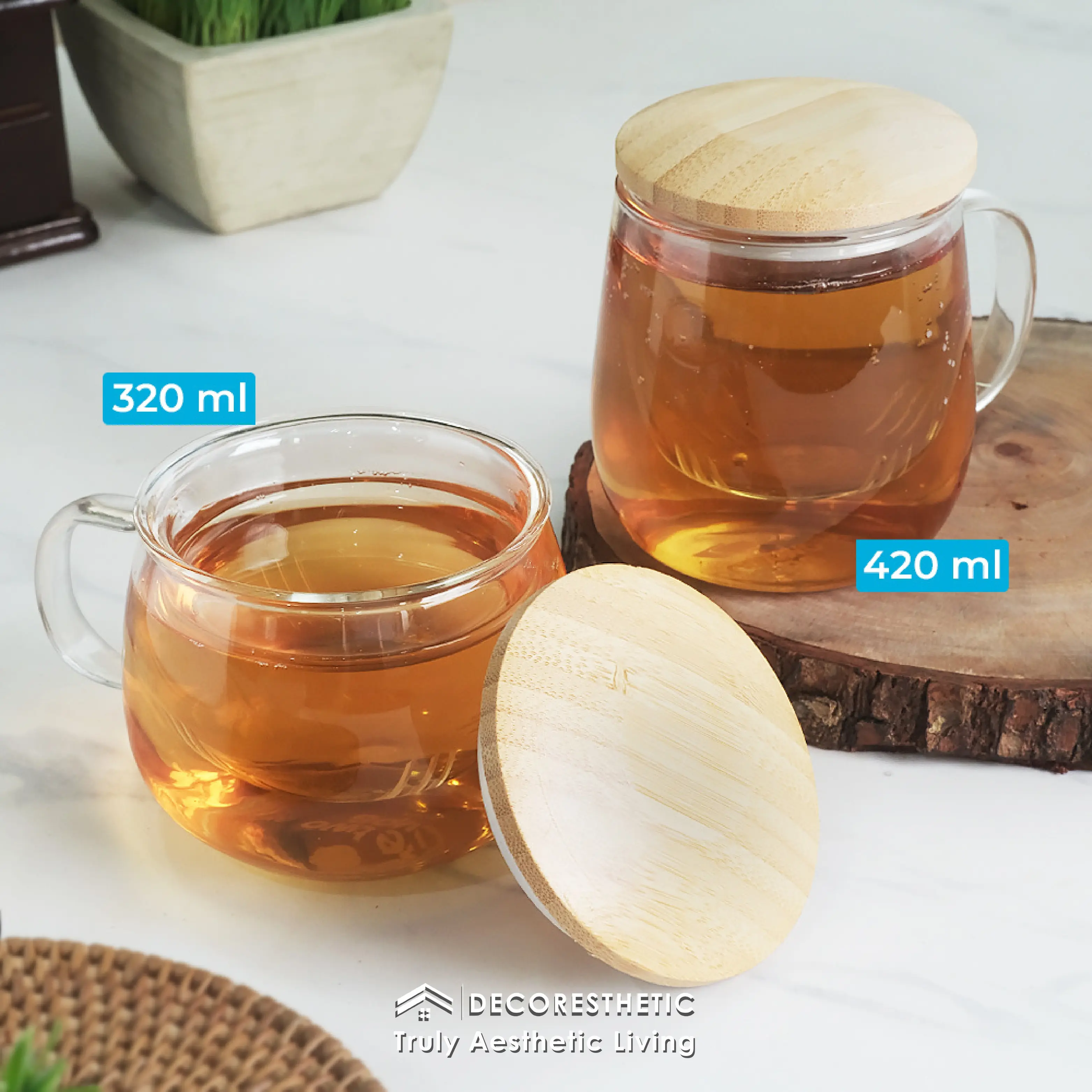 Gelas Teh Kopi Saringan Rempah Tea Glass Mug With Infuser Filter