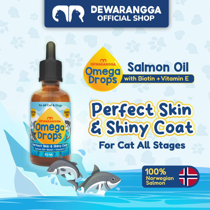 Gambar Dewarangga Omega Drops Salmon Oil Kucing, Minyak Ikan Kucing untuk Menjaga Kulit & Bulu Kucing Anjing, Mengatasi Jamur, Scabies, Ringworm, Mencegah dan Mengatasi Bulu Rontok, serta Antioksidan Alami dari Dewarangga Cattery Kab. Bogor Tokopedia