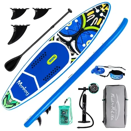 Stand Up Paddle Board Papan Dayung Tiup dengan Aksesori Papan SUP Premium Warna Biru
