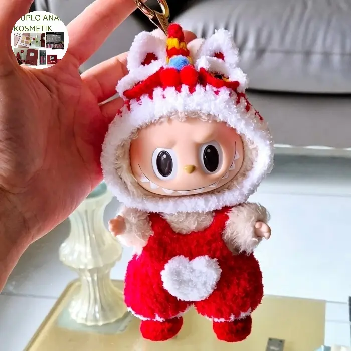 Labubu Chinese New Year / Labubu Costume Lion Dance / Labubu Clothes Imlek / Baju Labubu Barongsai / Labubu Dress Barongsai Lion Dance for V1 or V2