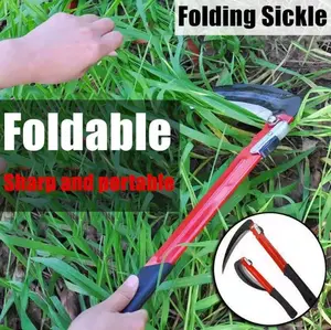 ALAT BERKEBUN GAGANG MERAH Pemotong Rumput Lipat Portable & Praktis - Alat Penyiang Rumput Taman Serbaguna