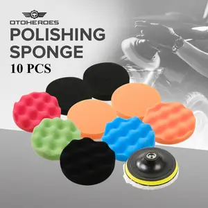 Polishing Sponge Mobil Buffing Pads 10 pcs Lengkap Satu Set dengan Port Universal