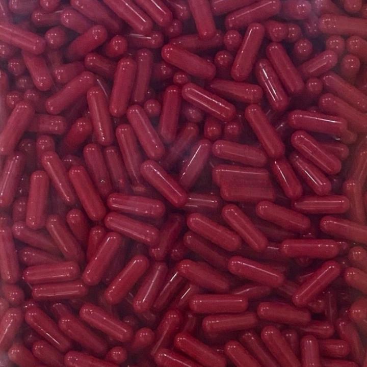 capsul cangkang pengisi serbuk obat kapsul kosong warna maroon merah hati size 0