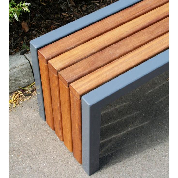 Bangku Panjang Outdoor Kayu Solid Kaki besi Bangku Panjang Taman Garden Bench Ruang Tunggu Antrian 5