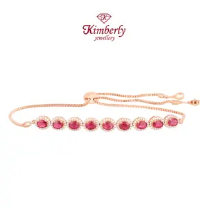Gelang Rantai Berlian Batu Ruby Burma KBE1195897 - Kimberly Jewellery