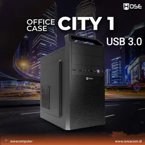 CASE OFFICE HOSE CITY 1 + PSU 380W CASING PC OFFICE - USB 3.0