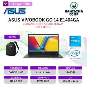 Asus Vivobook 14 E1404GA I3 N305 8Core 8Gb 256Gb/512Gb Layar 14.0Fullhd