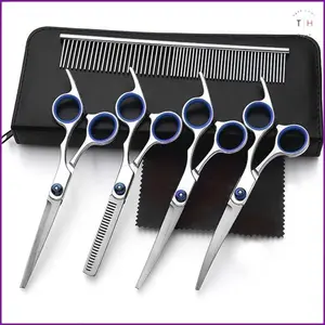 Gunting Grooming Perawatan Bulu Anjing 5 in 1 Grooming Scissors Set