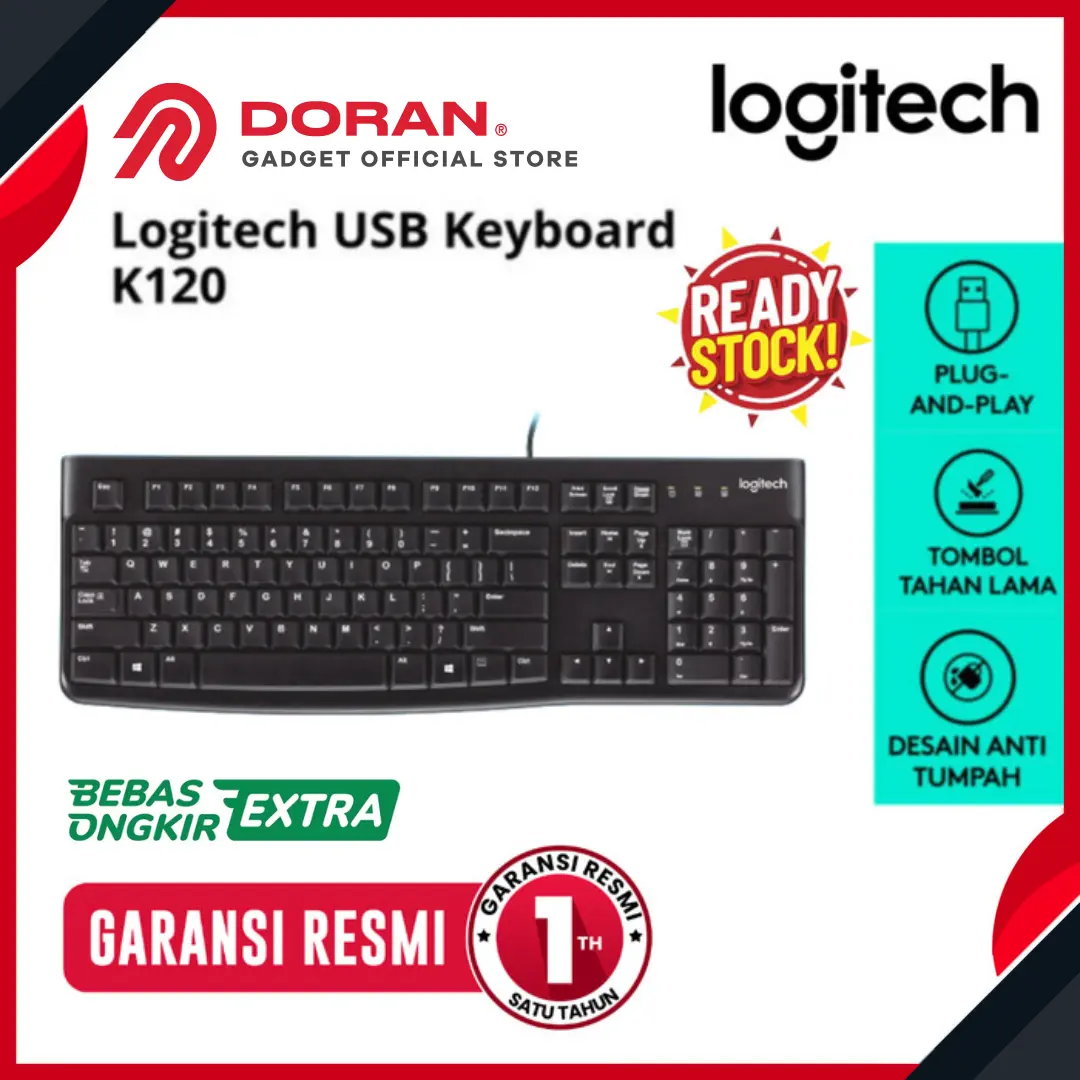 Keyboard USB Logitech K120 Original 100% - Garansi Resmi 1 Tahun