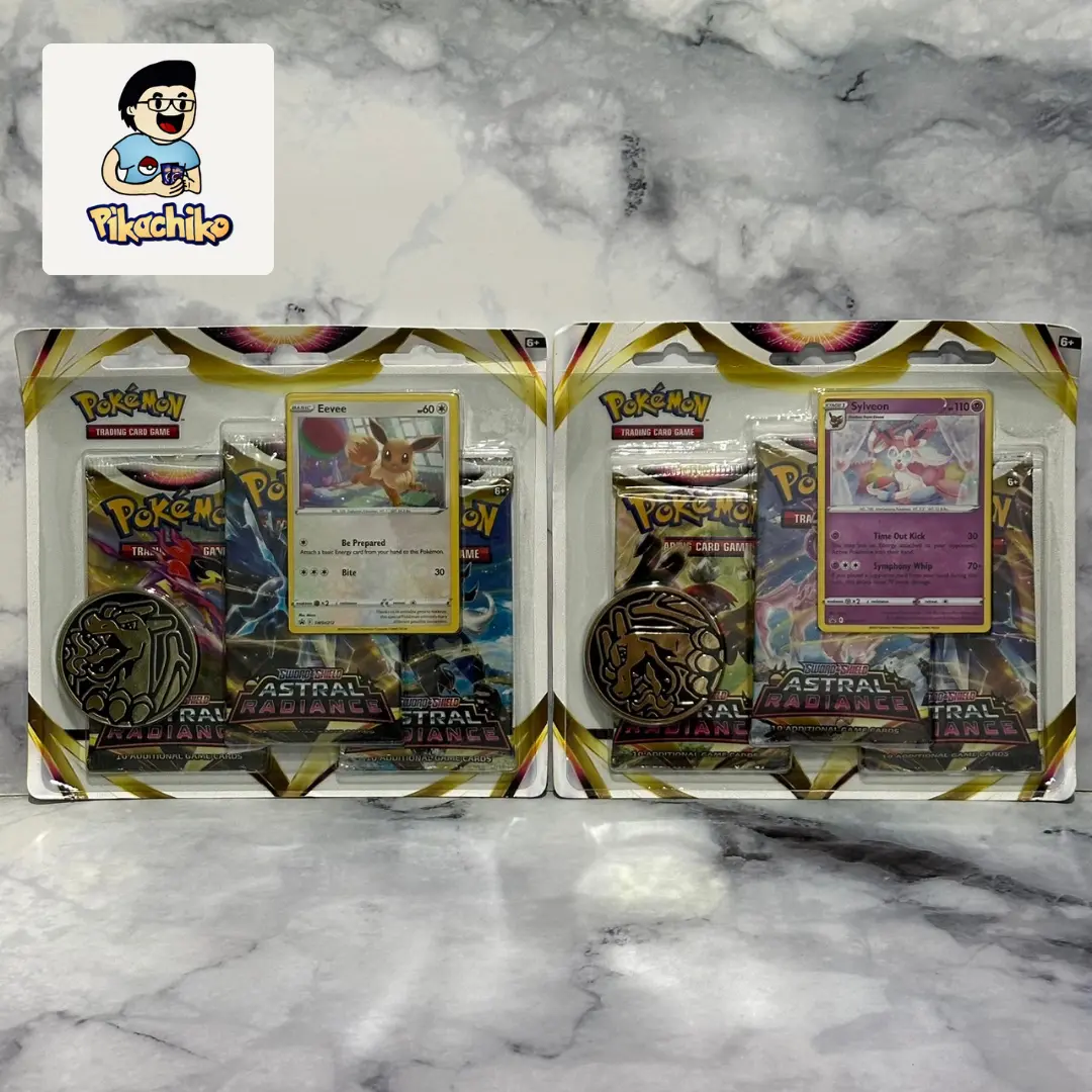 Kartu Pokemon TCG Astral Radiance Blister Pack 3 Booster Packs Sword & Shield Sylveon Eevee Promo Card