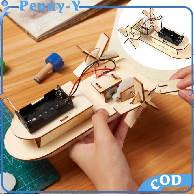 Rakit Perahu Kayu Elektrik DIY Kapal Rakit Elektrik Puzzle - Shop ...